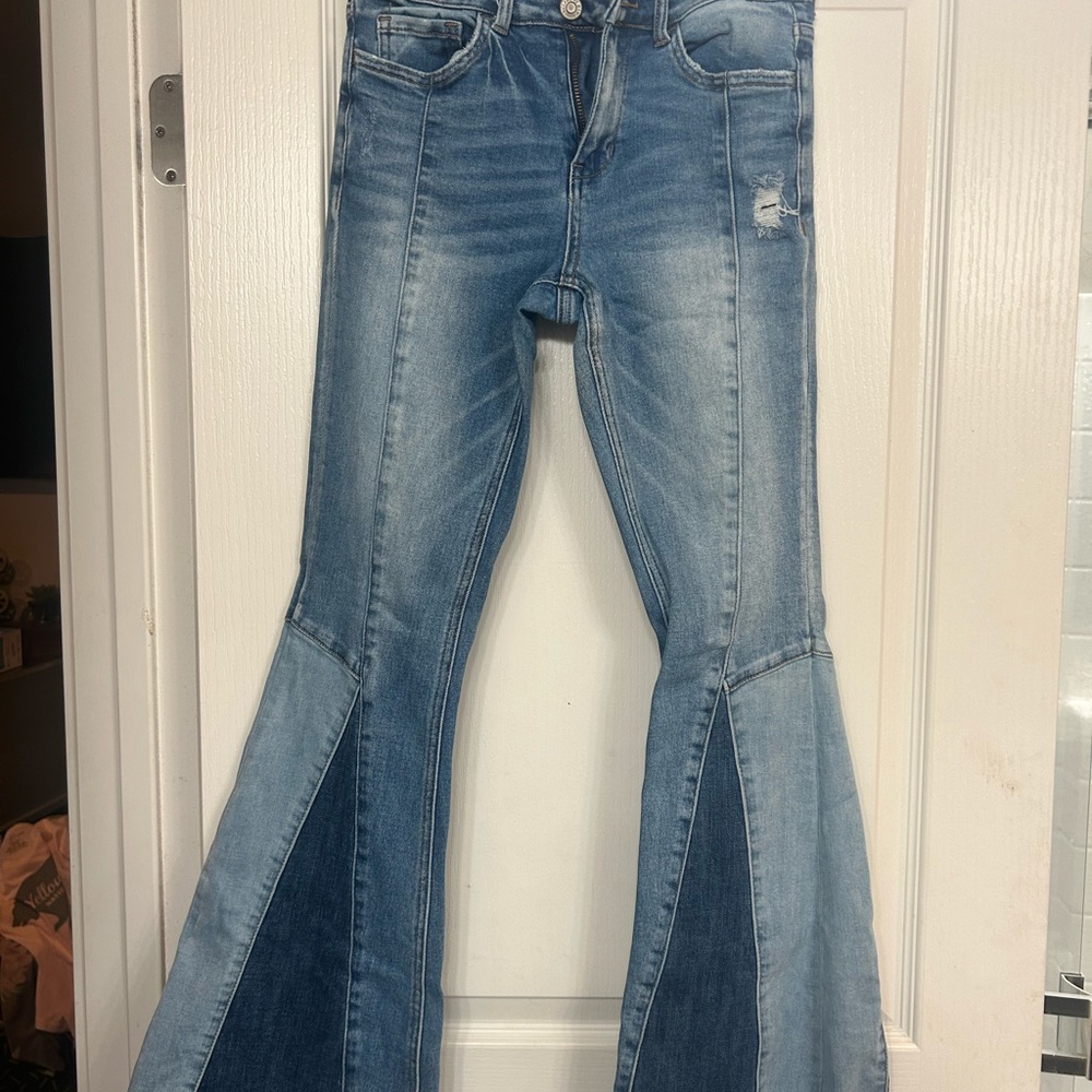 Bridge by GLY Women's Blue Taylor Ultra High Super Flare Jean